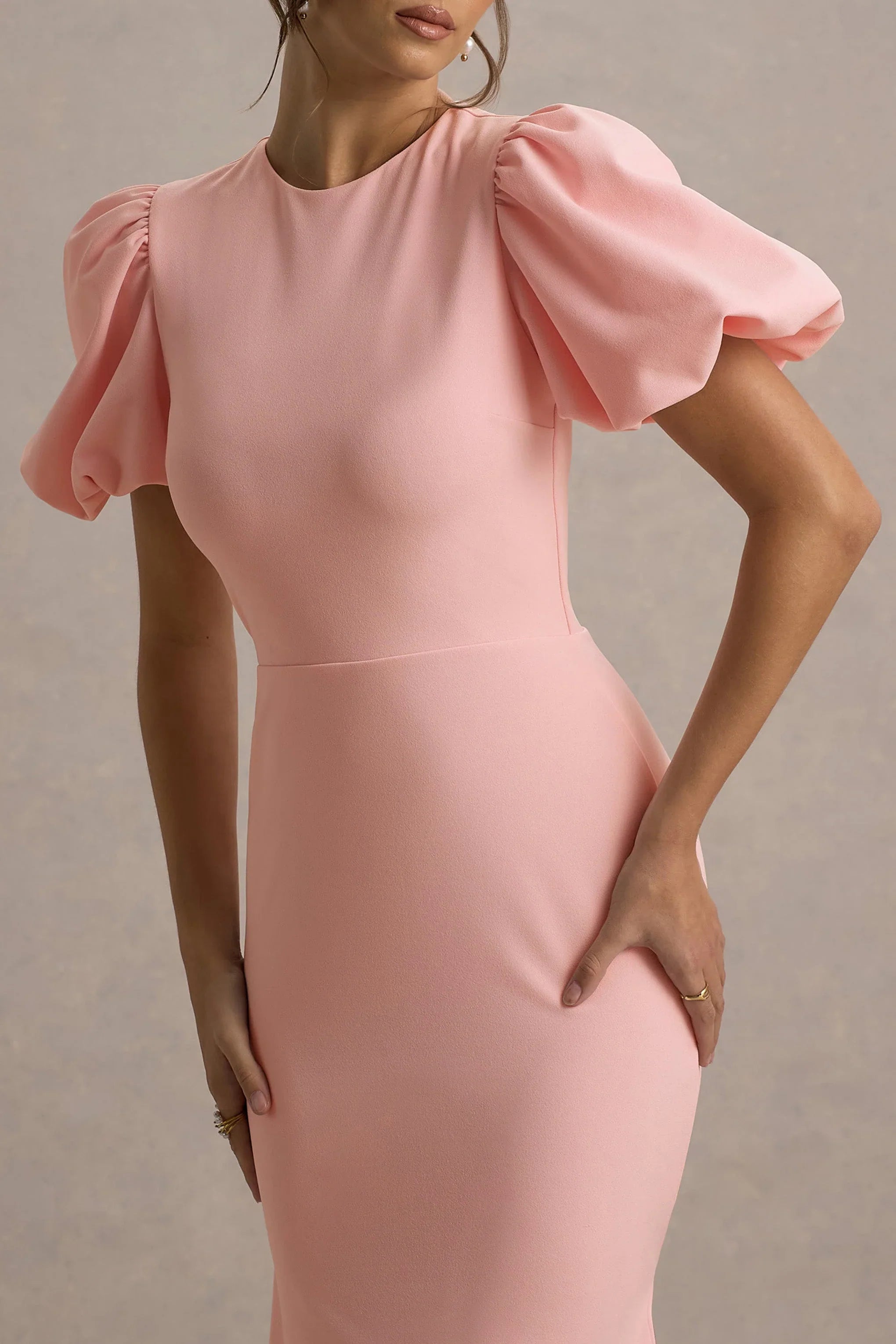 Love Letters Pink Puff Sleeve Maxi Dress