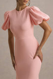 Love Letters Pink Puff Sleeve Maxi Dress