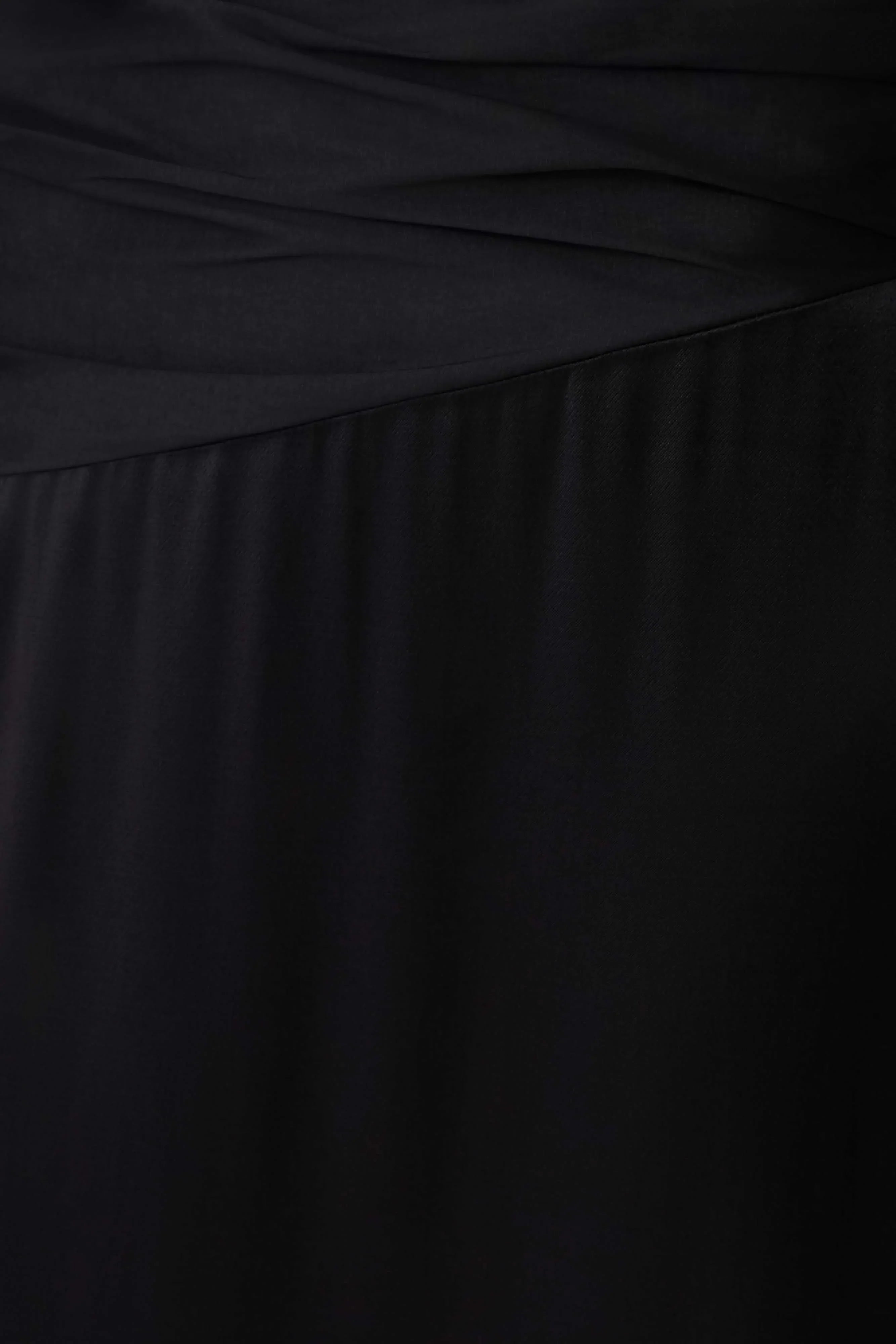 Serena Strapless Taffeta Maxi Dress Black