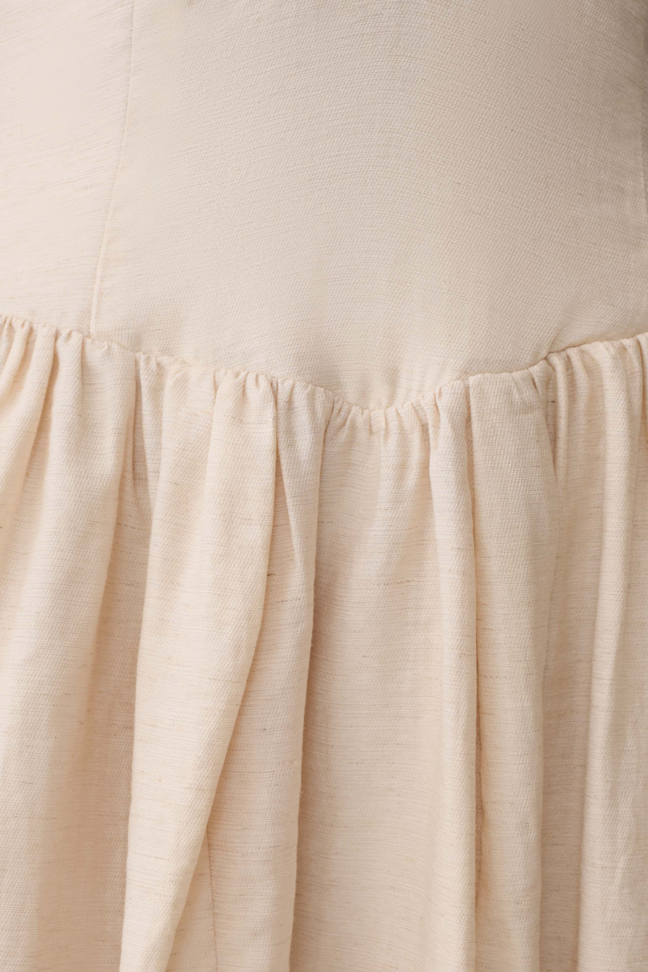 Arabella Cinched Waist Linen Mini Dress Natural
