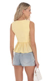 Pinstripe Peplum Vest in Yellow