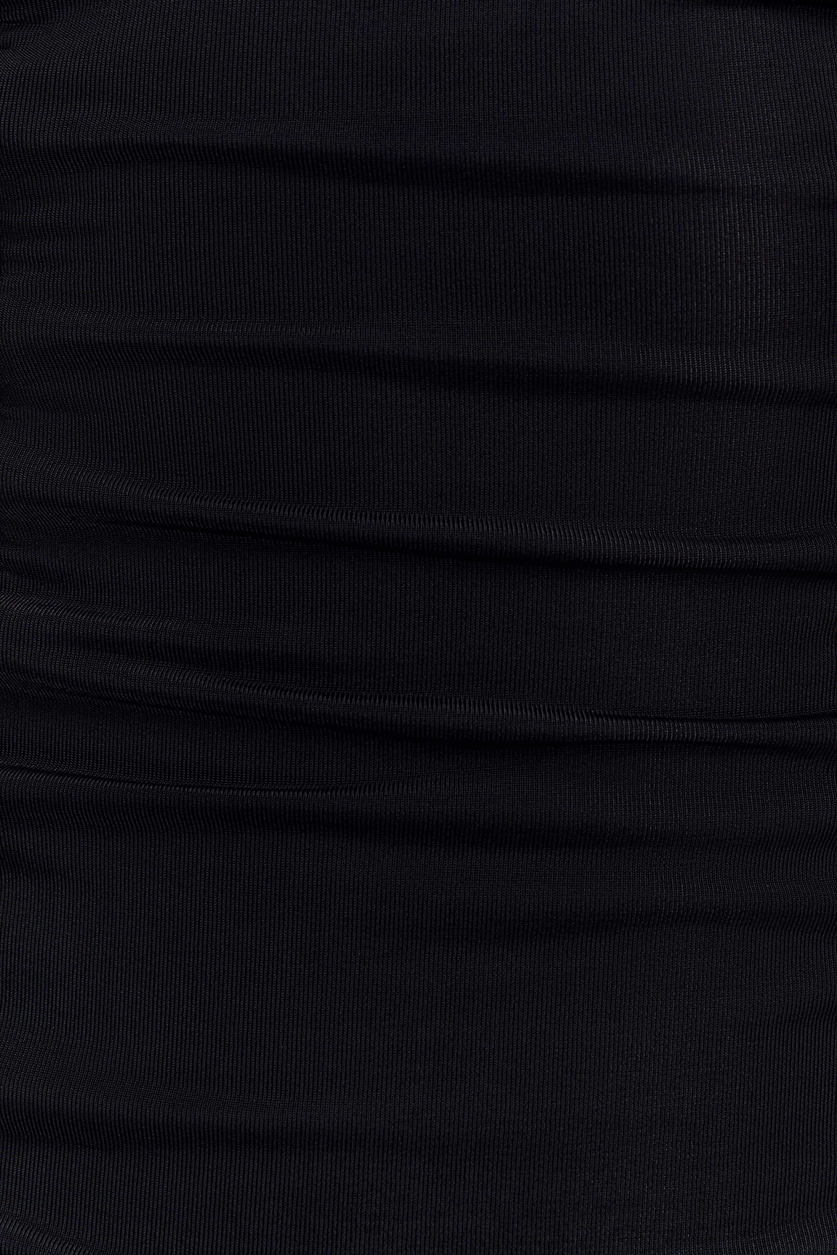 Mattea Slinky And Mesh Maxi Dress With Scarf Black