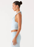 Blaze Halter Top Blue