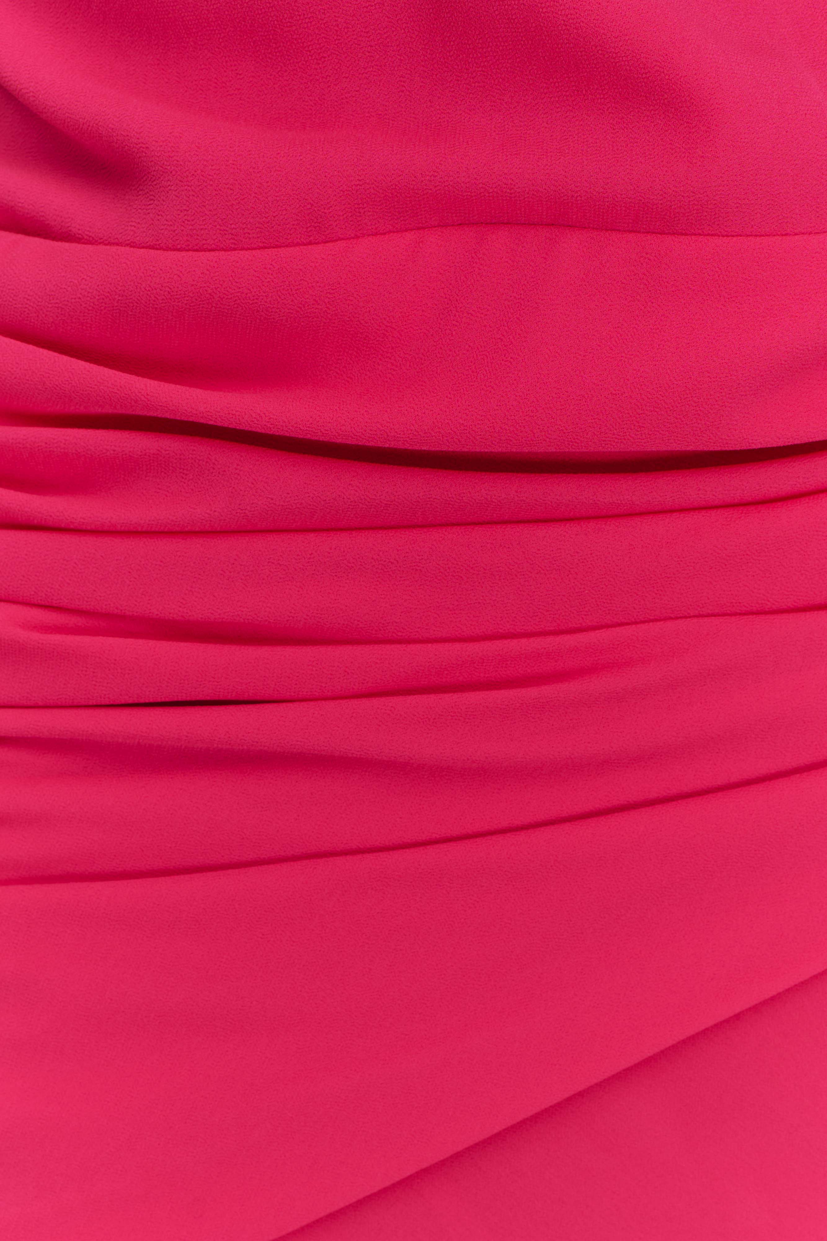 Giulia Chiffon Draped Mini Dress Raspberry