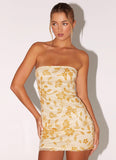Moorey Beaded Mini Dress Yellow