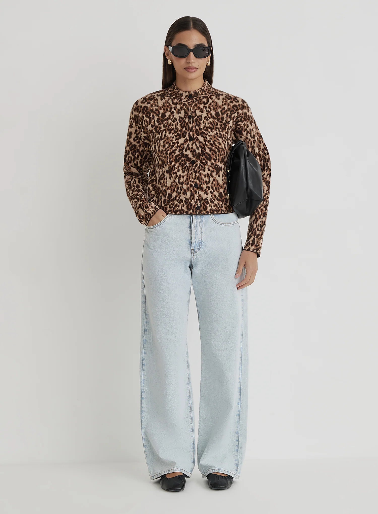 Leopard Print Knitted Cardigan