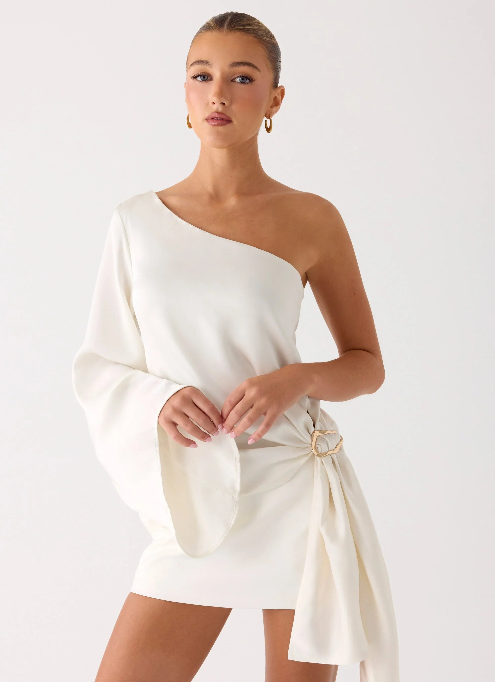 Statement Hour One Shoulder Top Ivory