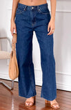 Shes Yours Dark Wash Denim Wide Leg Boyfriend Jeans