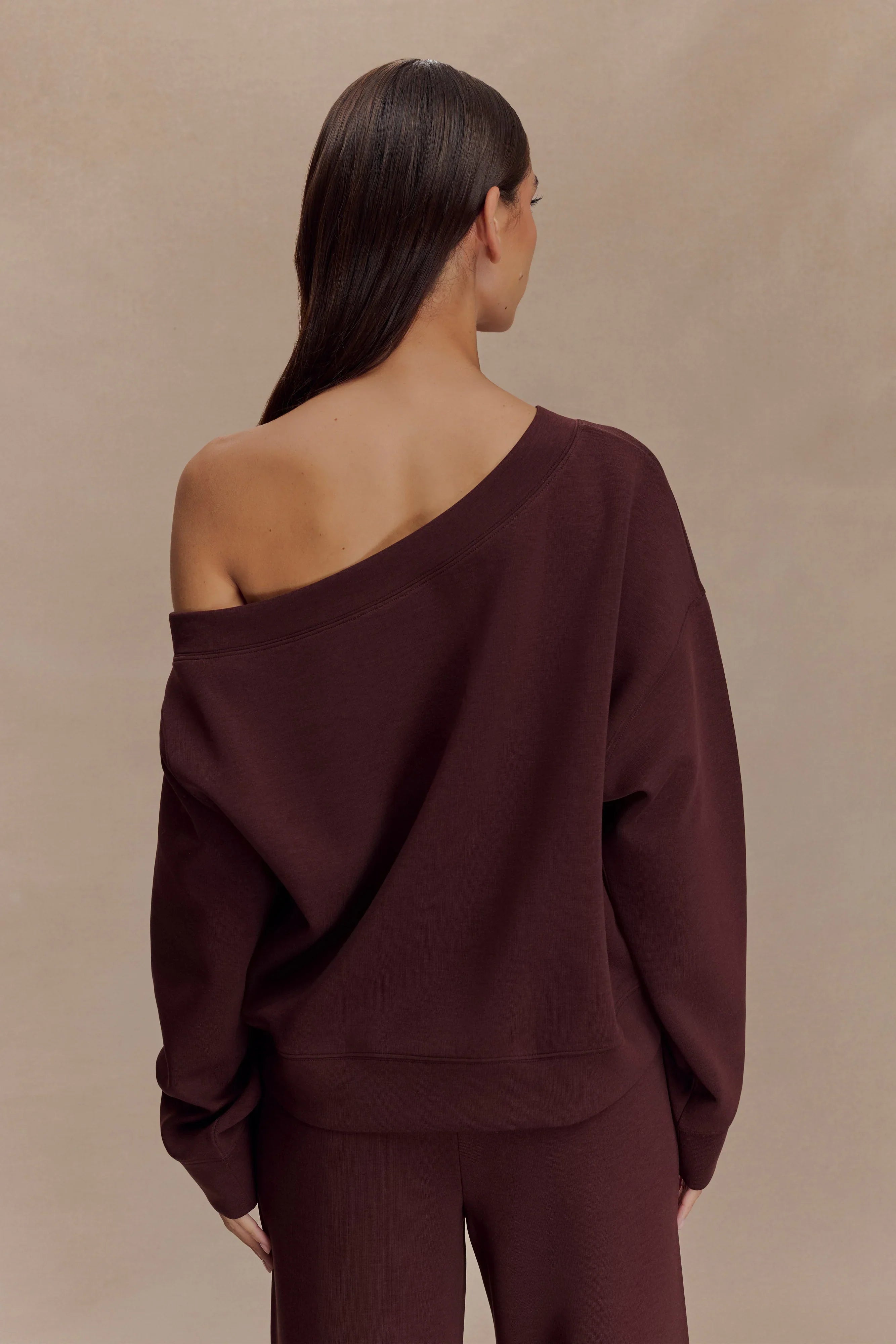 Aiden Slouchy Crew Jumper Chocolate