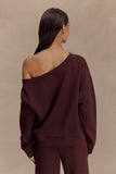 Aiden Slouchy Crew Jumper Chocolate