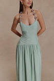Darling Linen Maxi Dress Sage