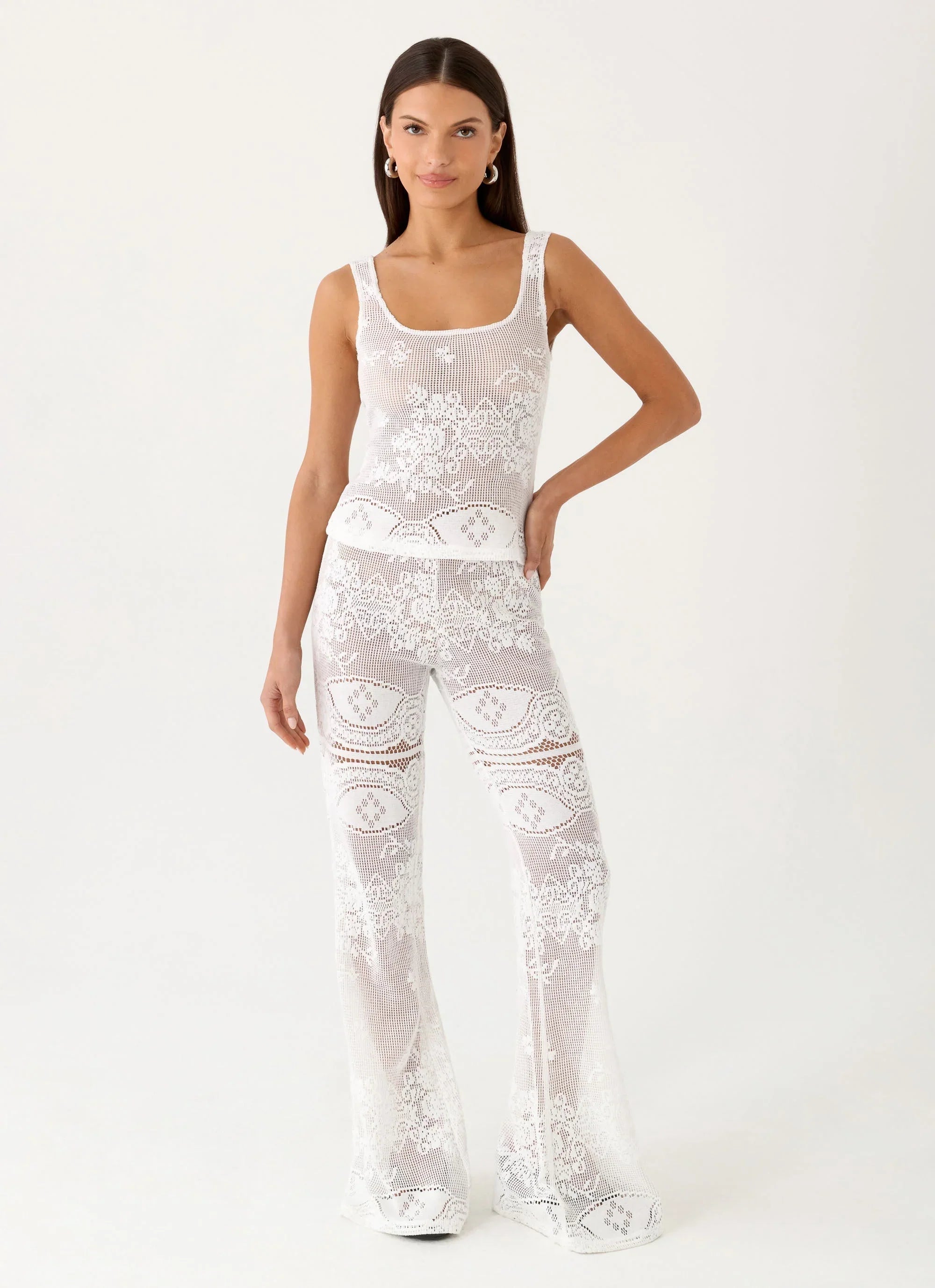 Bosten Low Rise Pants White