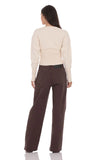 Mid Rise Baggy Jeans in Chocolate Brown
