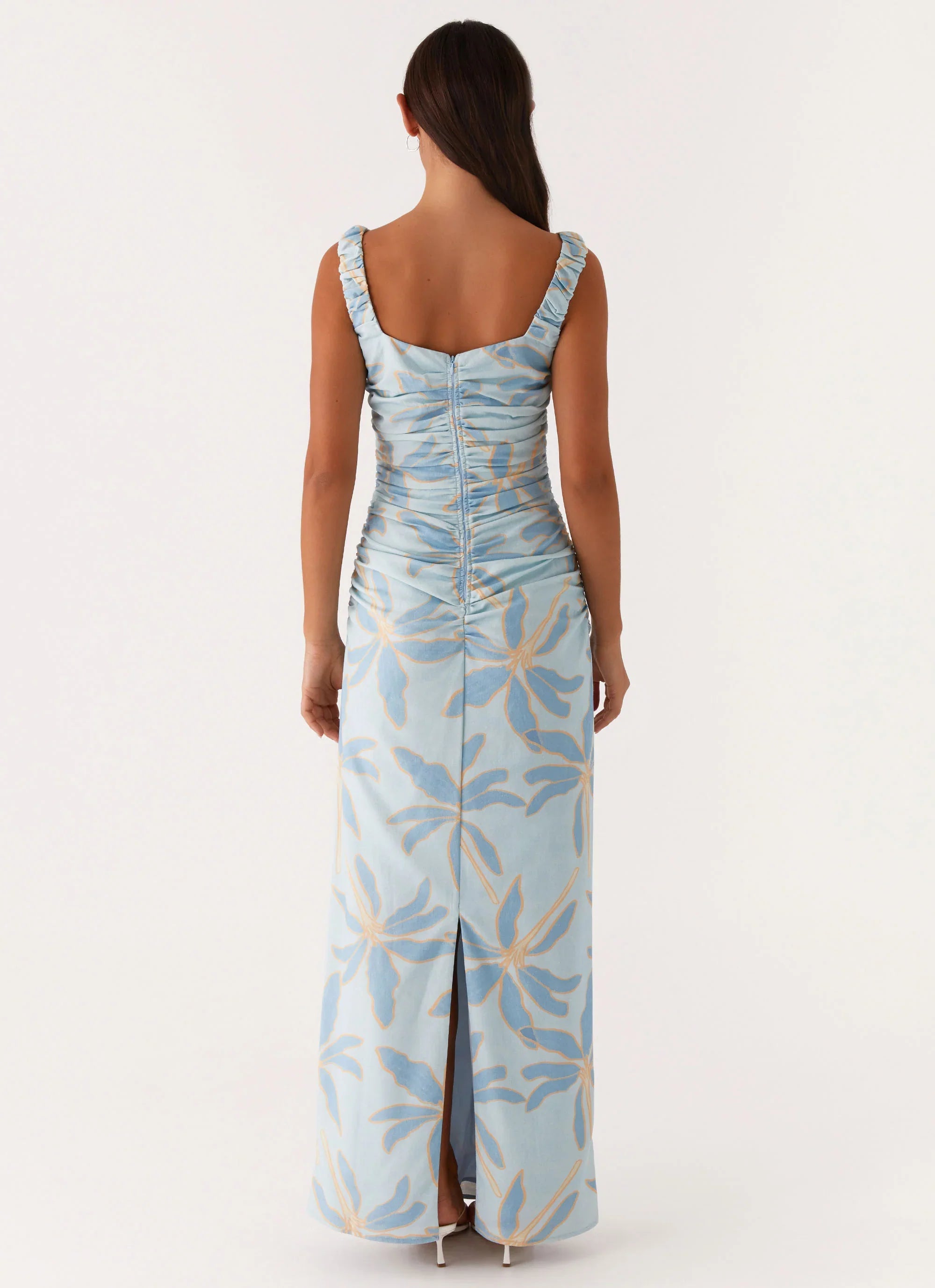 Cosmic Love Ruched Maxi Dress Opulent Blue
