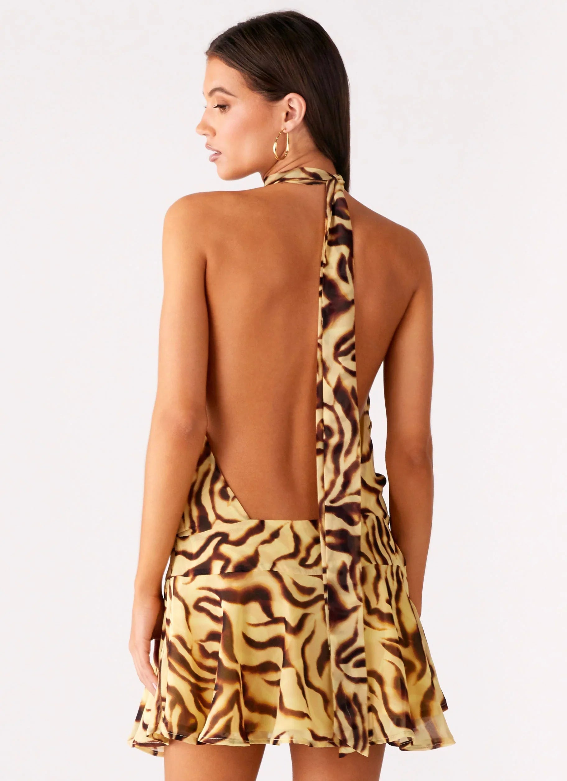 Zulla Backless Mini Dress Laguna Print