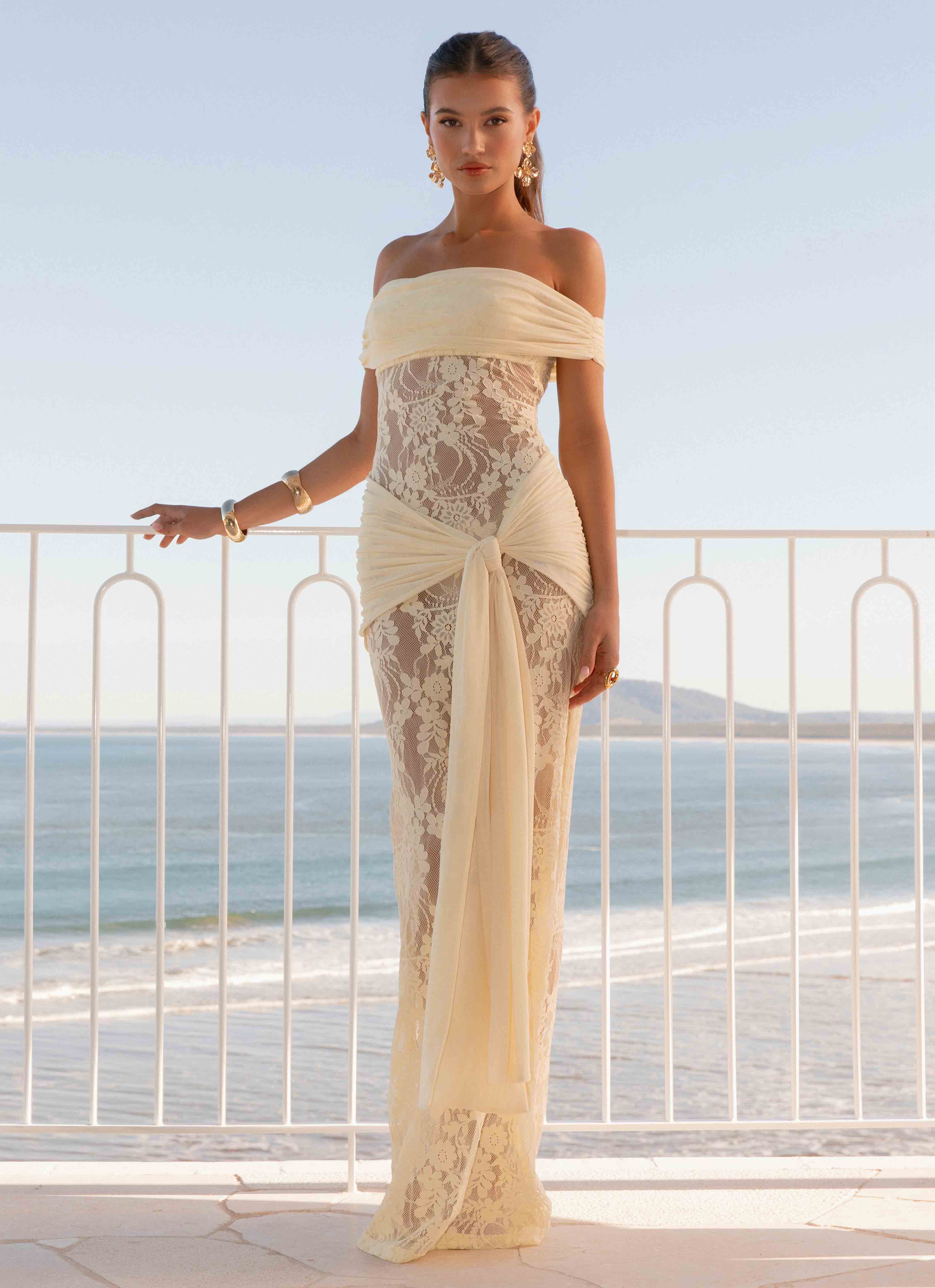 Gracie Twist Maxi Dress Yellow
