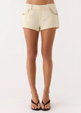 Emenique Button Shorts Ivory