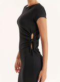 Black Jersey Cut Out Maxi Dress