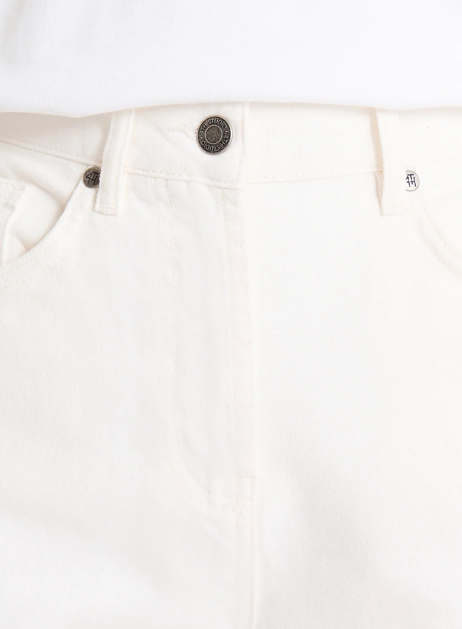 White High Waist Straight Leg Jeans