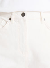 White High Waist Straight Leg Jeans
