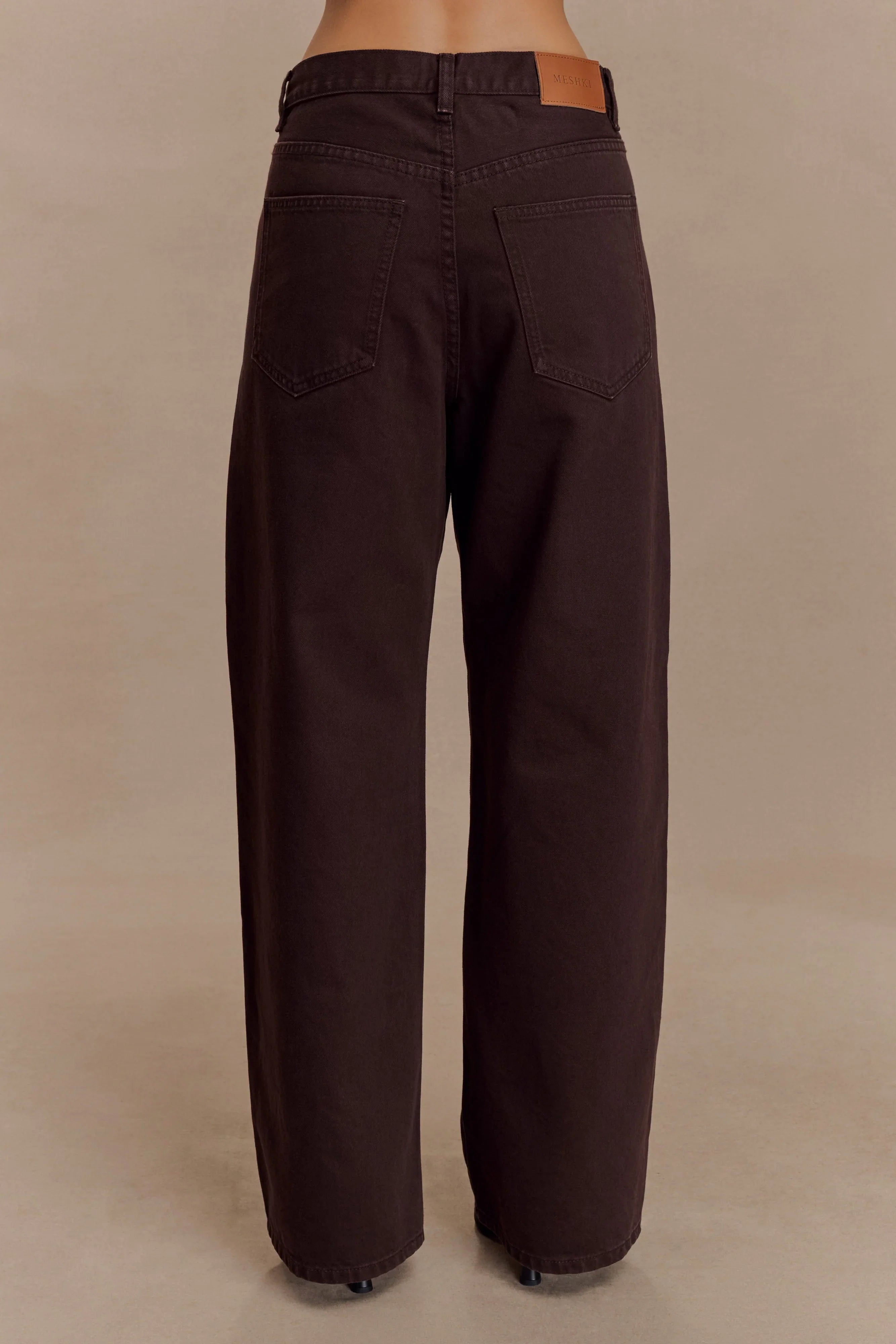 Mannon Mid Rise Denim Jeans Chocolate