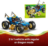 LEGO NINJAGO Jays Transforming Car Building Toy for Boys Girls Toy Car W 2 Play Modes for Kids Ages 8 W Jay NYA Dragon Form Kai 2 More Minifigures Gift Idea for Birthdays 71856