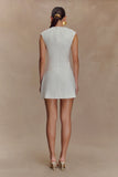 Ariana Pleated Neck Mini Dress Ivory