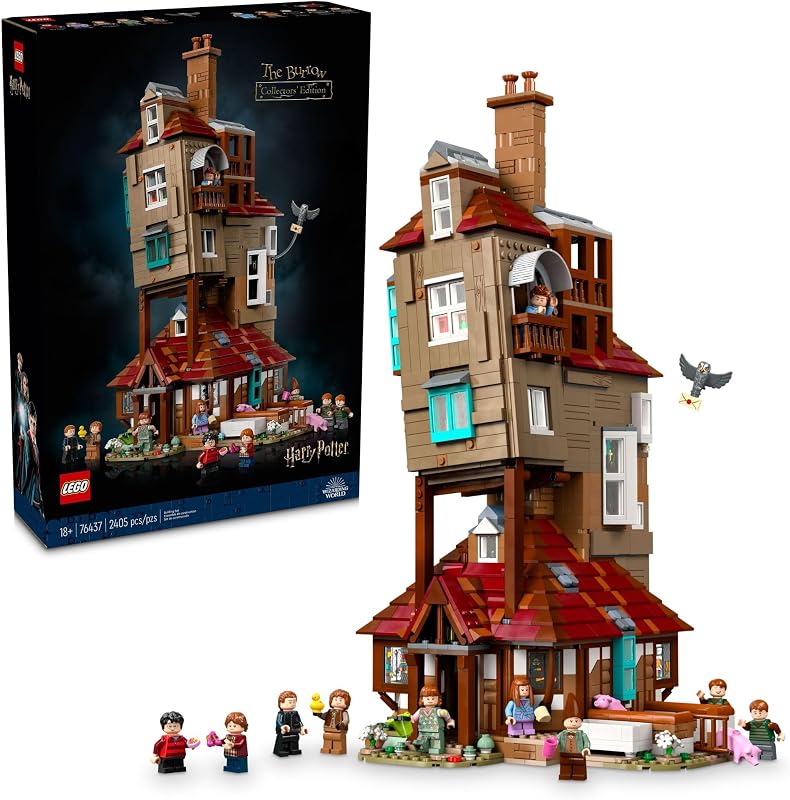 LEGO Harry Potter The Burrow Building Sets for Adults Collectible Harry Potter Weasley House Kits with 10 Minifigures Gifts for Men and Women Fans 76437
