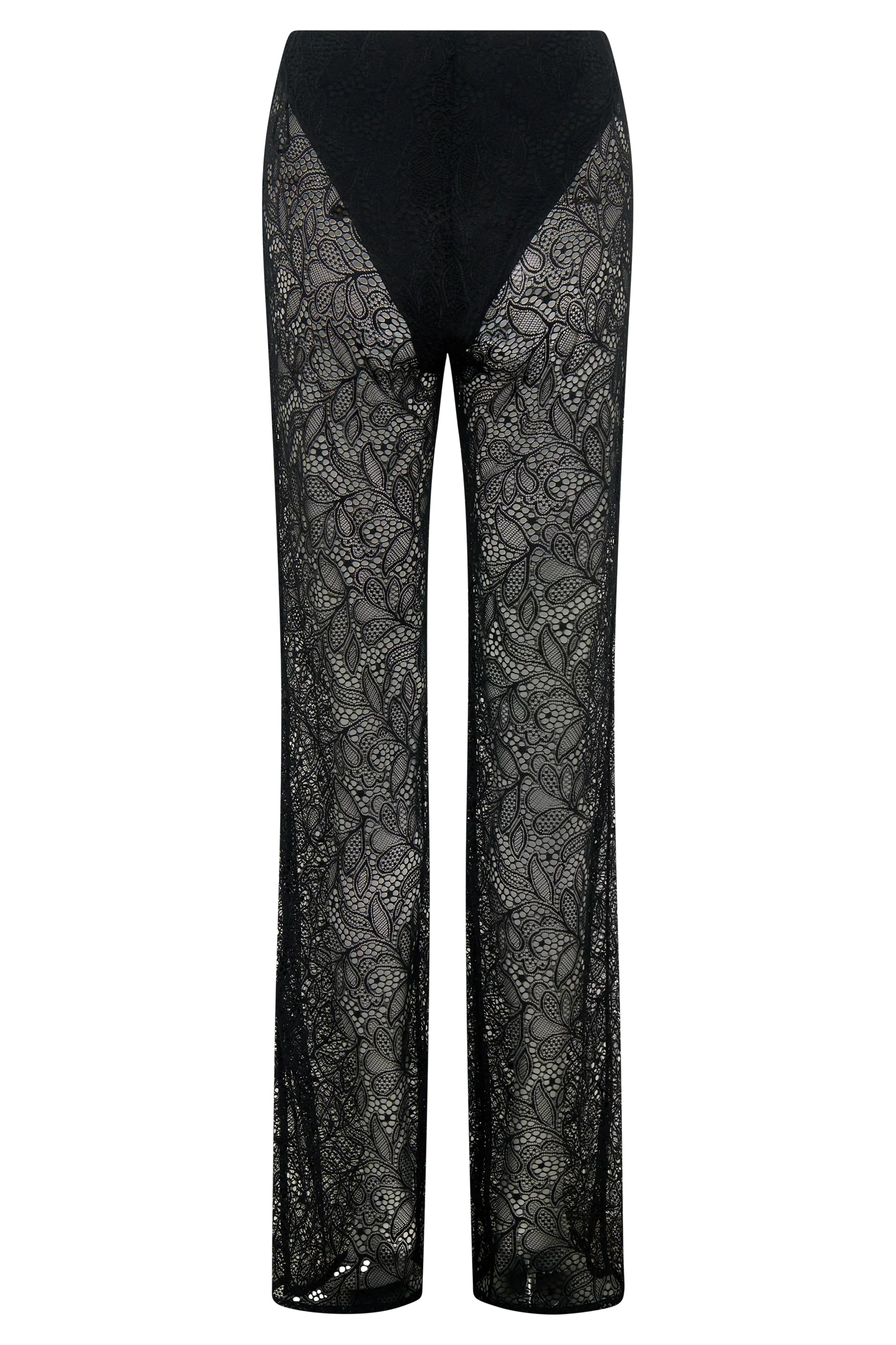 Theodosia Wide Leg Lace Pants Black