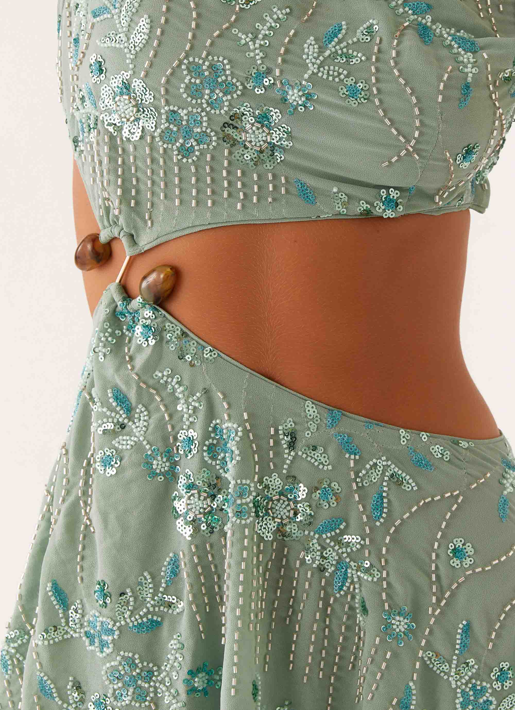 Aletta Sequin Mini Dress Mint