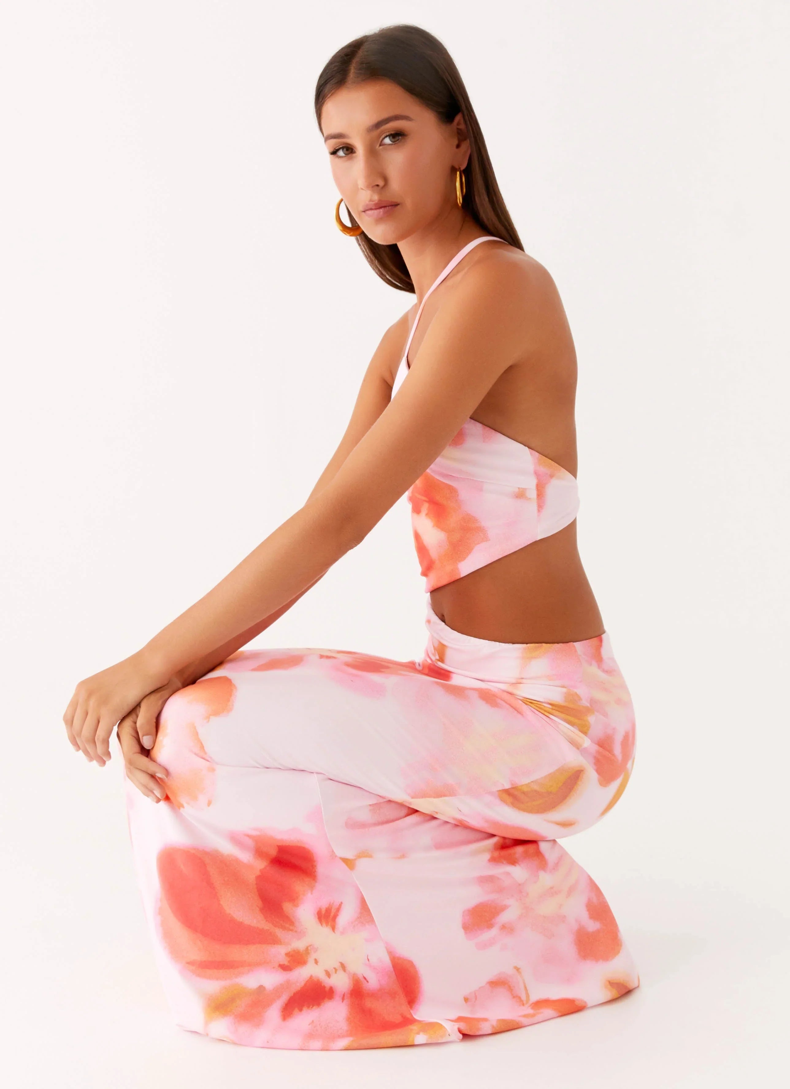 Riano Cut Out Maxi Dress Blushing Blossom