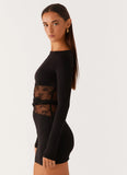 Echo Long Sleeve Mini Dress Black