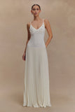 Catherine Crochet Pearl Maxi Dress White