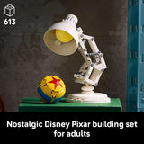 LEGO Ideas Disney Pixar Luxo Jr Room Decor and Building Set for Adults Office and Desk Decor for Women and Men Ages 18 Brick Built Lamp DIY Kit Collectible Gift Idea for Movie Fans 21357