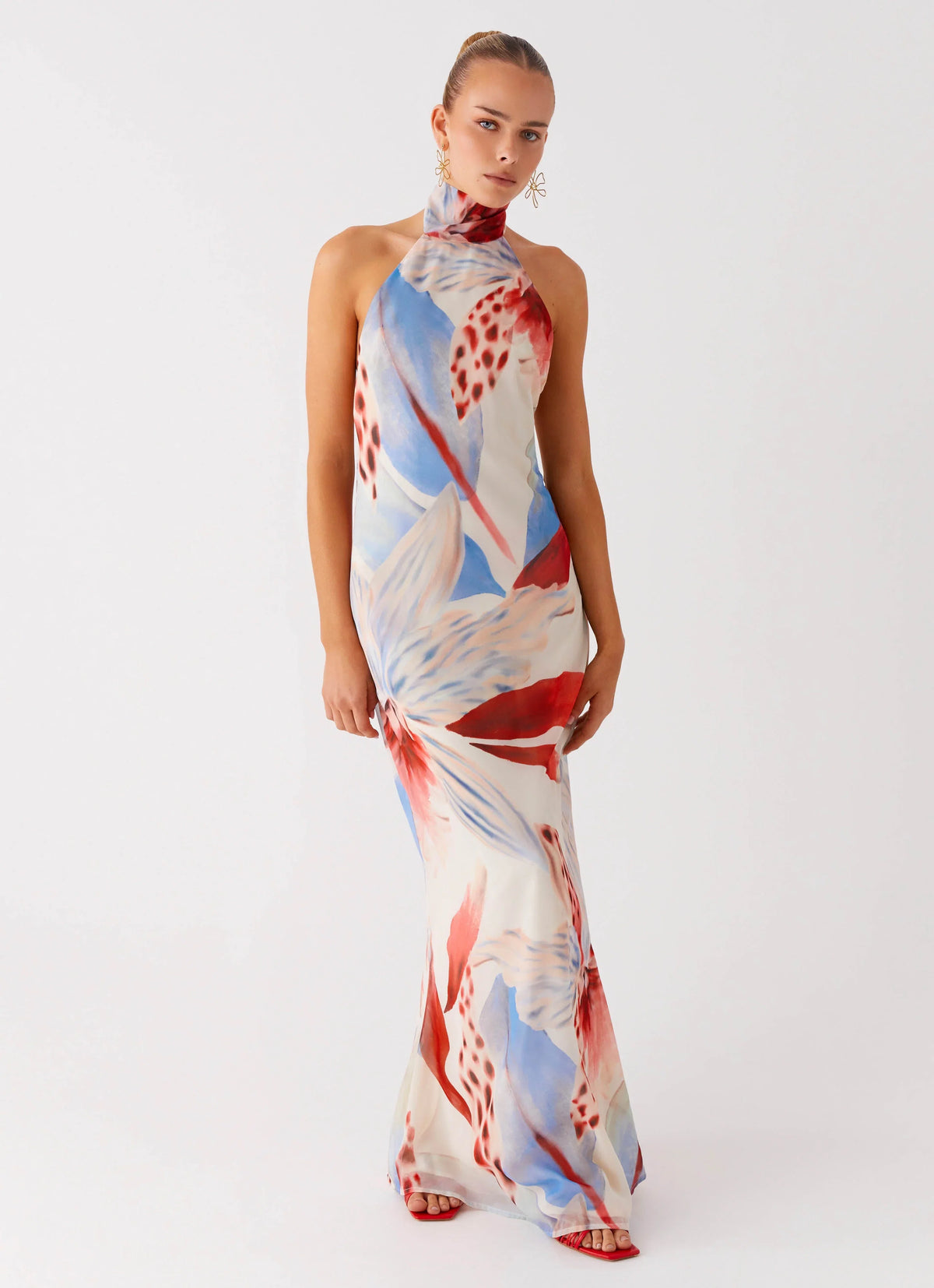 California Maxi Dress Deep Sea Bloom