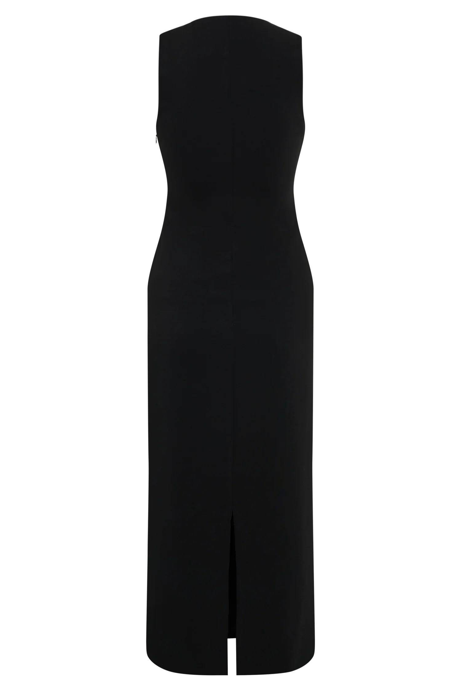 Norah Sleeveless Crepe Midi Dress Black