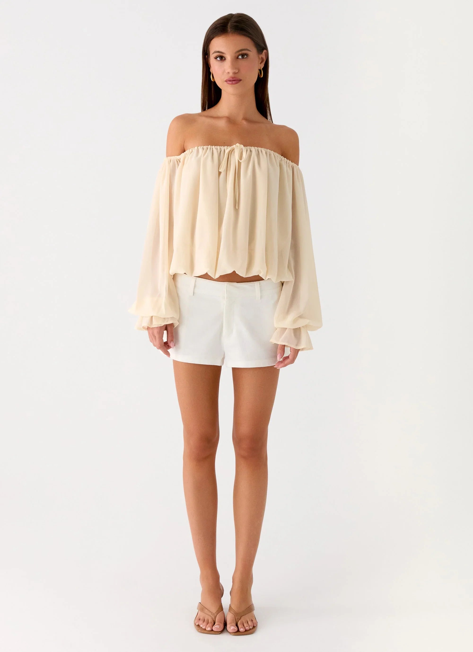 Sandali Off Shoulder Top Cream