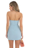 Strapless Corset Dress in Blue