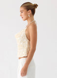 Amelita Sequin Top Ivory
