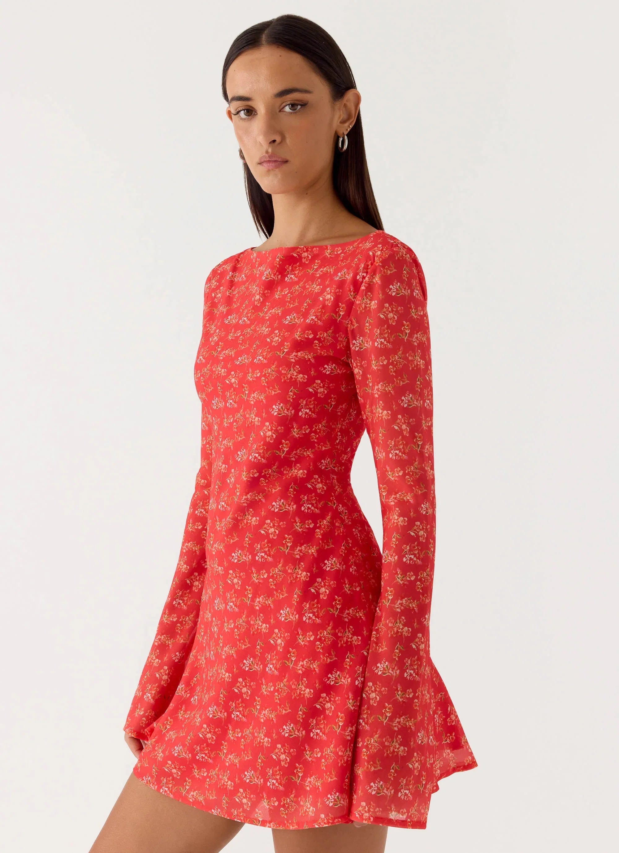 Sabella Mini Dress Magenta Red Rose