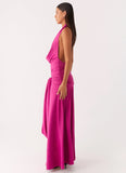 Rowan Ray Cowl Maxi Dress Fuchsia