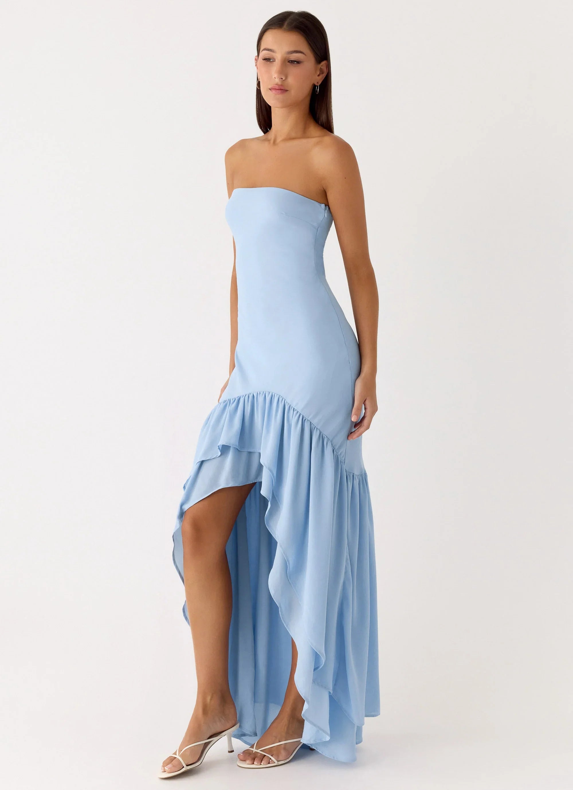 Evander Chiffon Maxi Dress Blue