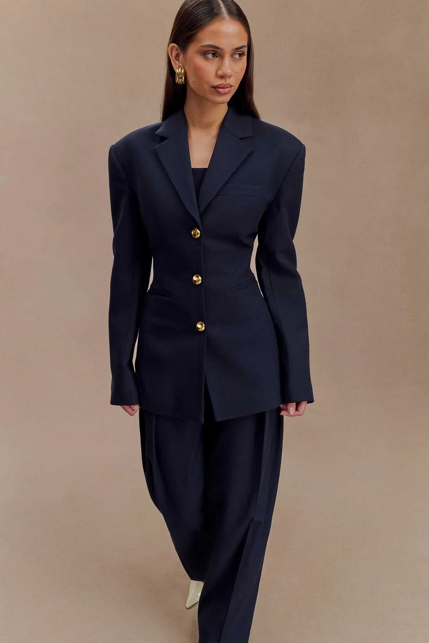 Bellamy Cinched Blazer Dark Navy