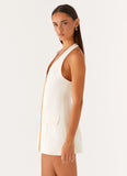 Mira Halter Neck Mini Dress Ivory