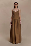 Darling Linen Maxi Dress Chocolate
