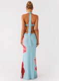 Time To Dance Maxi Dress Turquoise Bloom