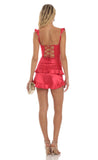 Ruffle Bodycon Dress in Red