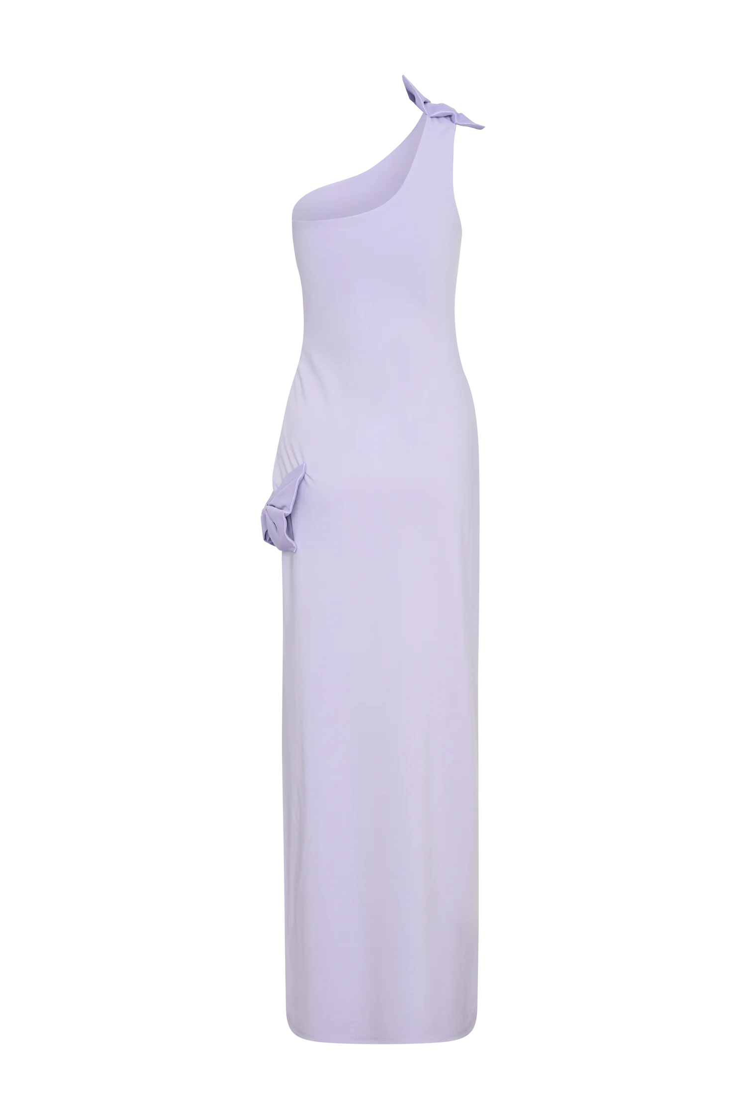 Hallie One Shoulder Bow Maxi Dress Lilac