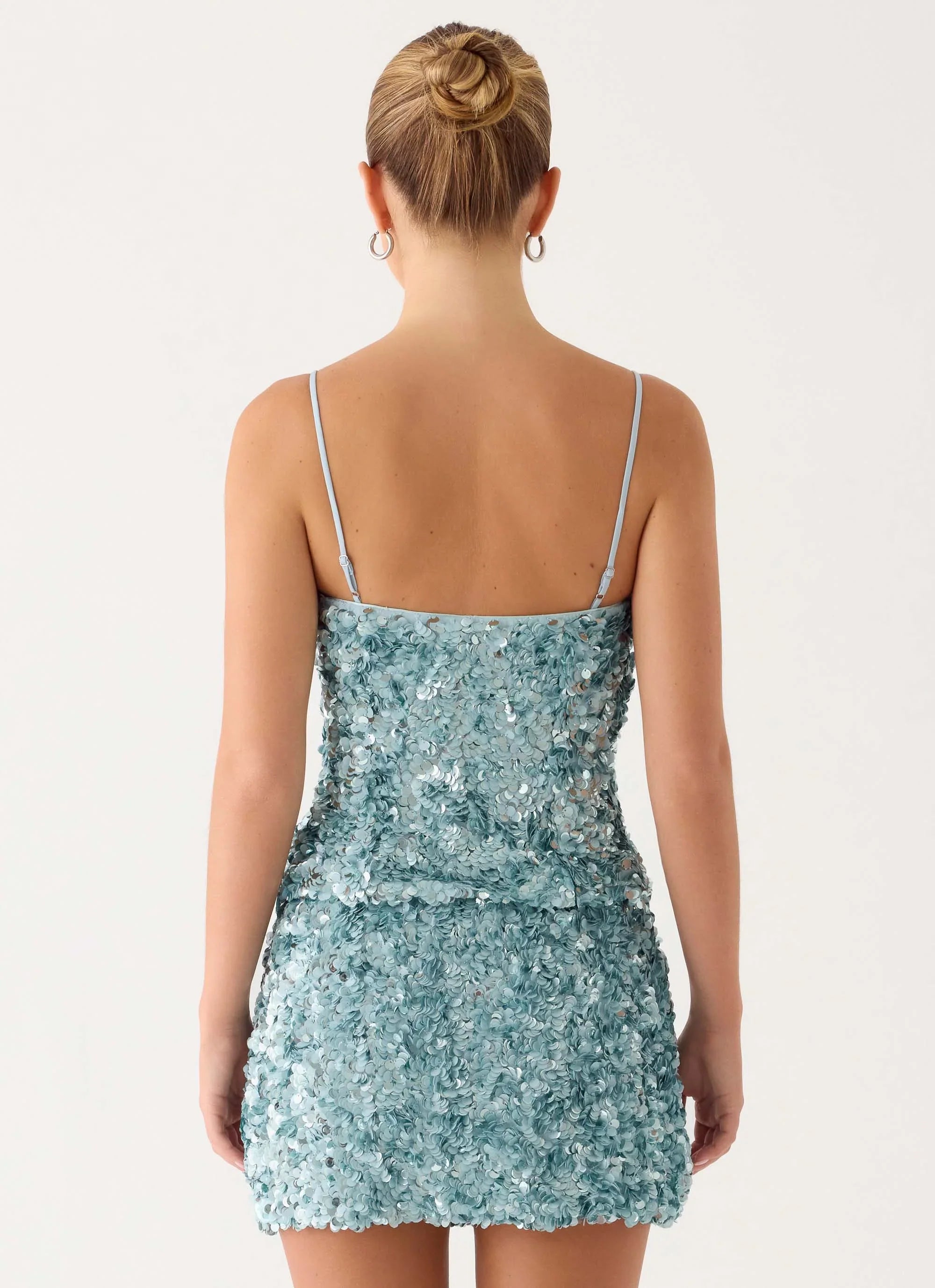 Alayna Sequin Mini Skirt Aqua
