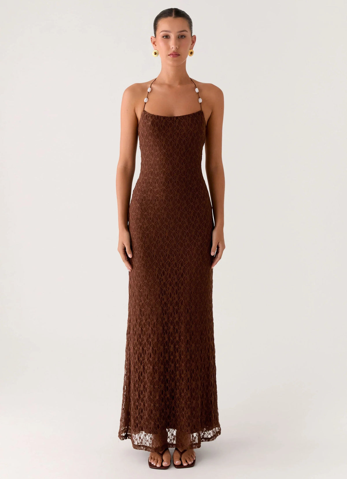 Promise Me Lace Maxi Dress Chocolate